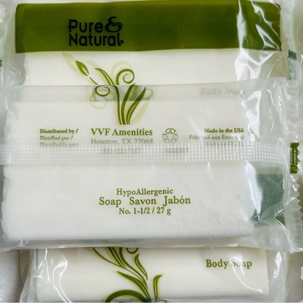 Pure‎ and Natural Body Soap Mini Travel Size Individual Wrap 12 Pieces